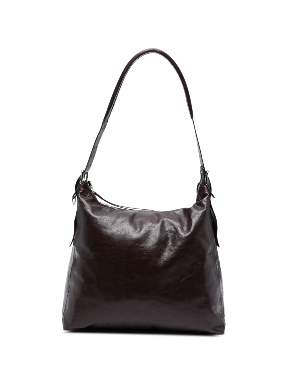 zip leather tote bag - 1