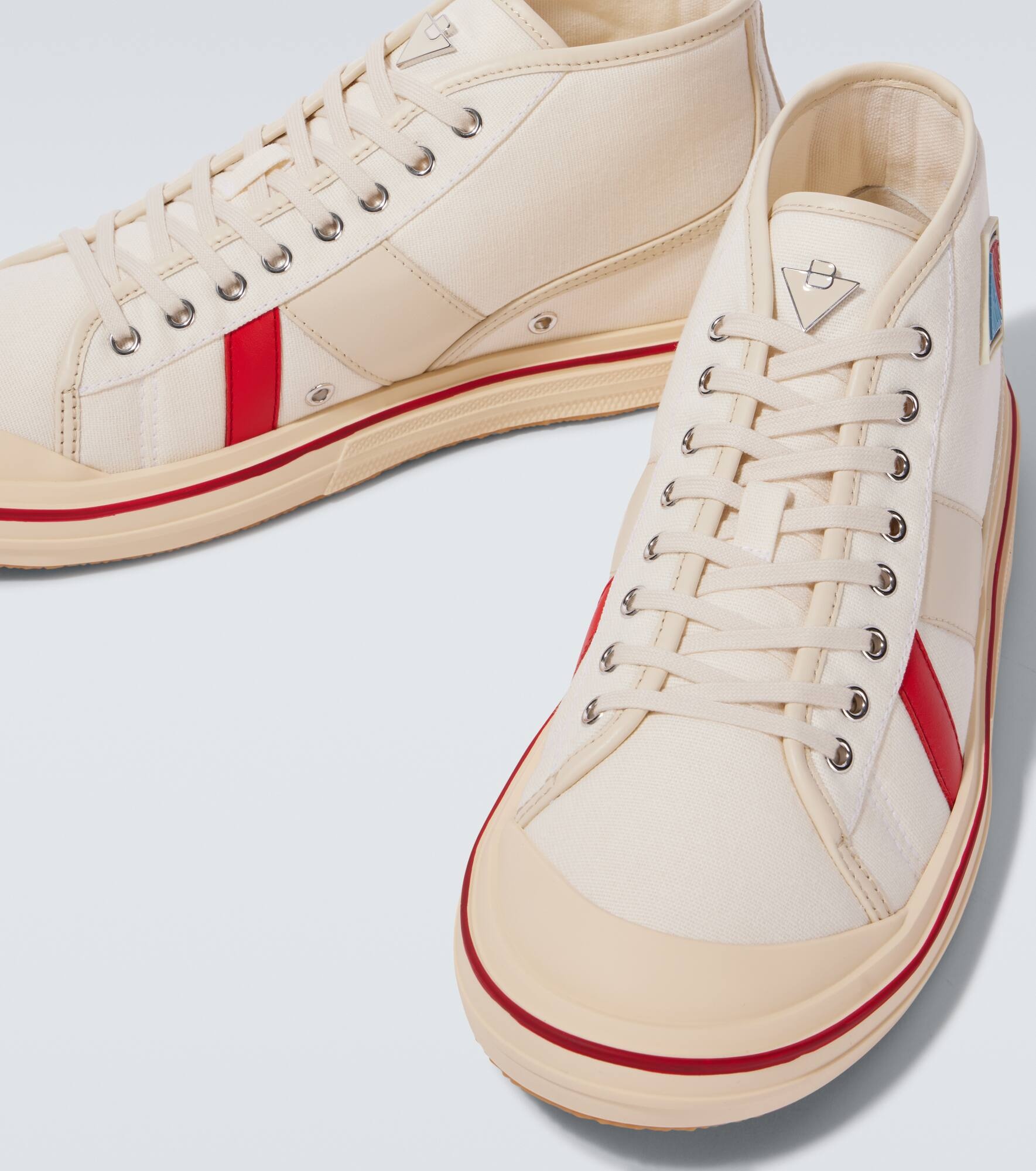 Eliot leather-trimmed canvas sneakers - 3