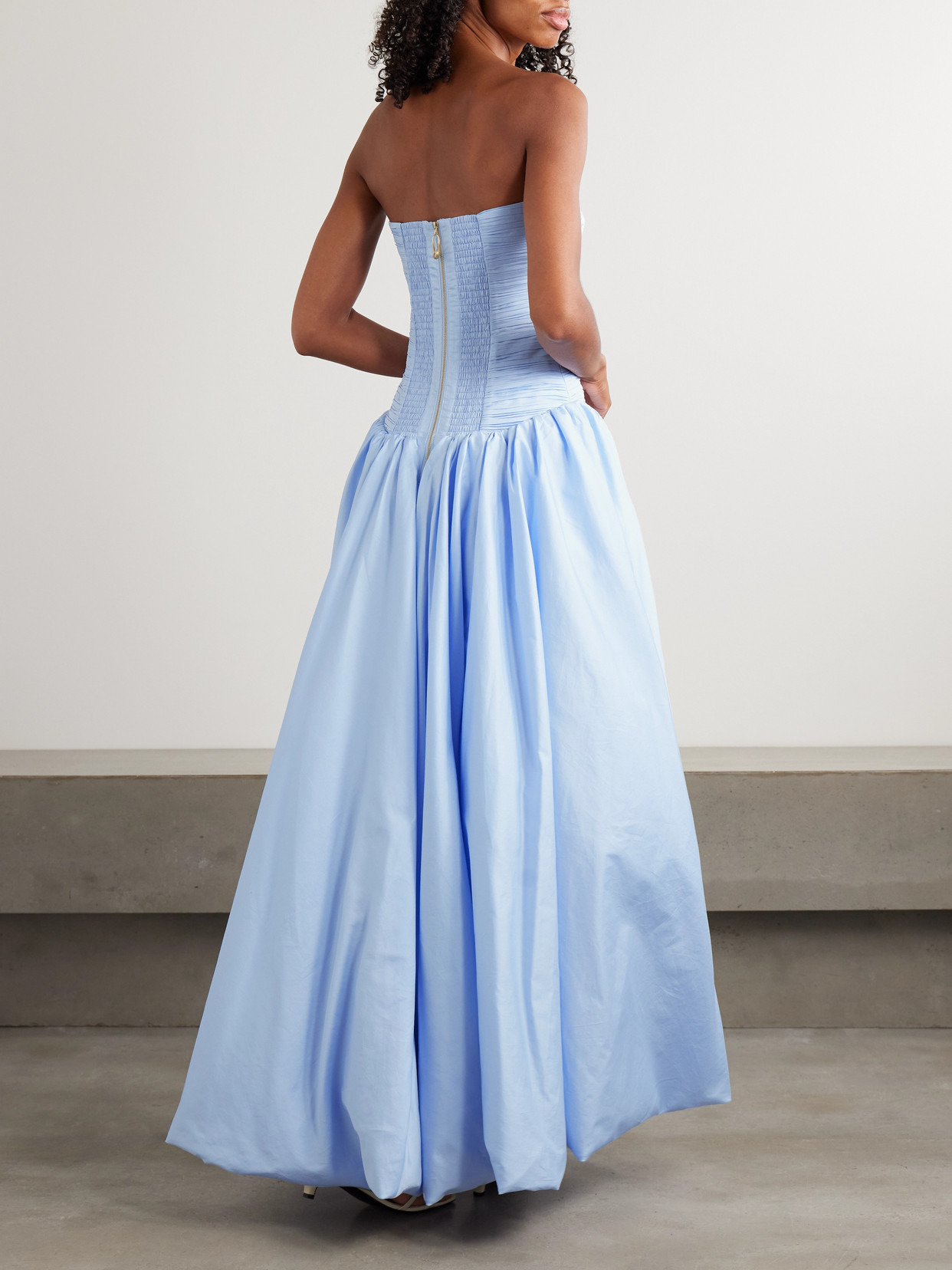 Violette Strapless Ruched Cotton-poplin Gown - 3