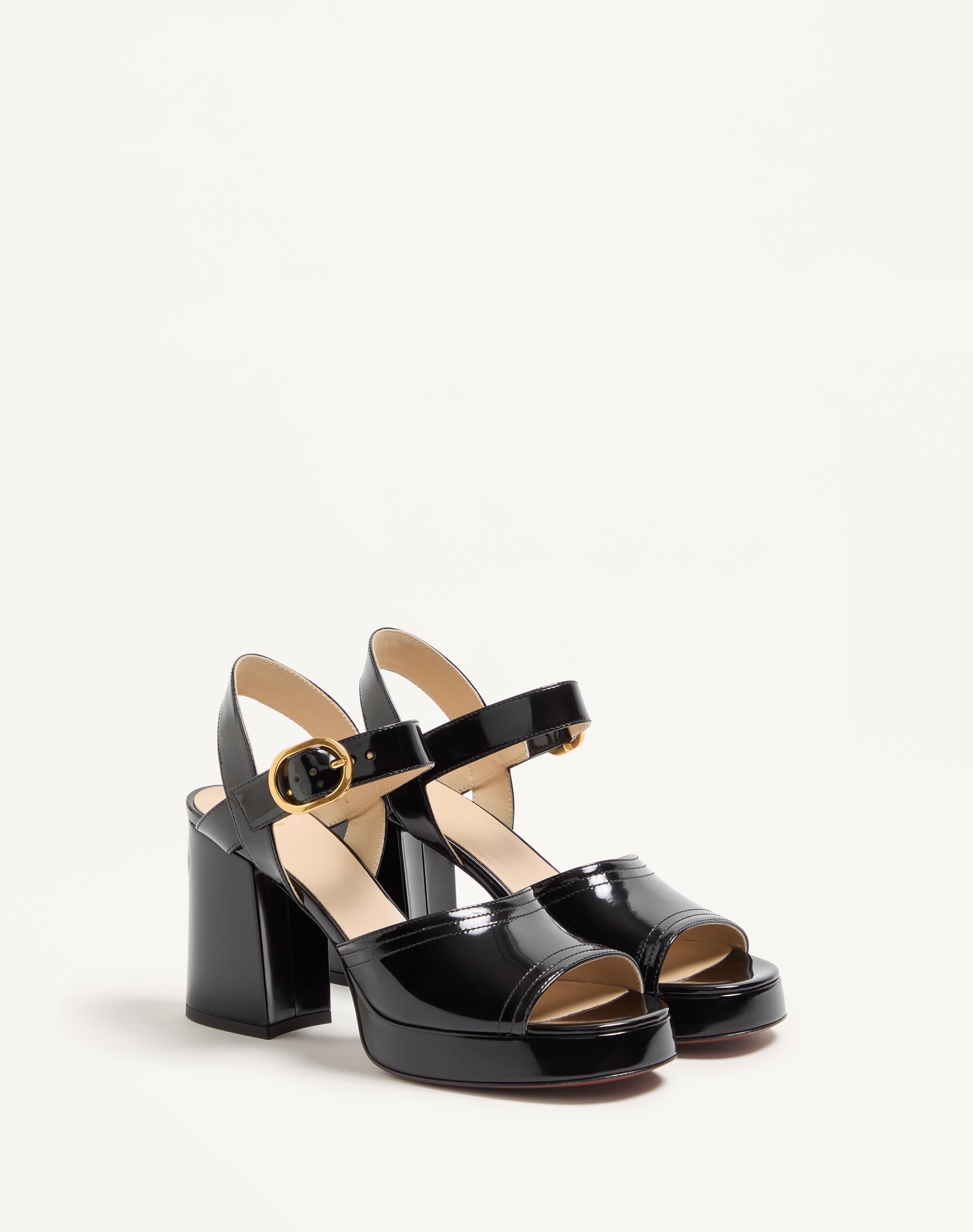 FAWCETTE PLATFORM SANDAL IN POLISHED CALFSKIN 100MM - 3