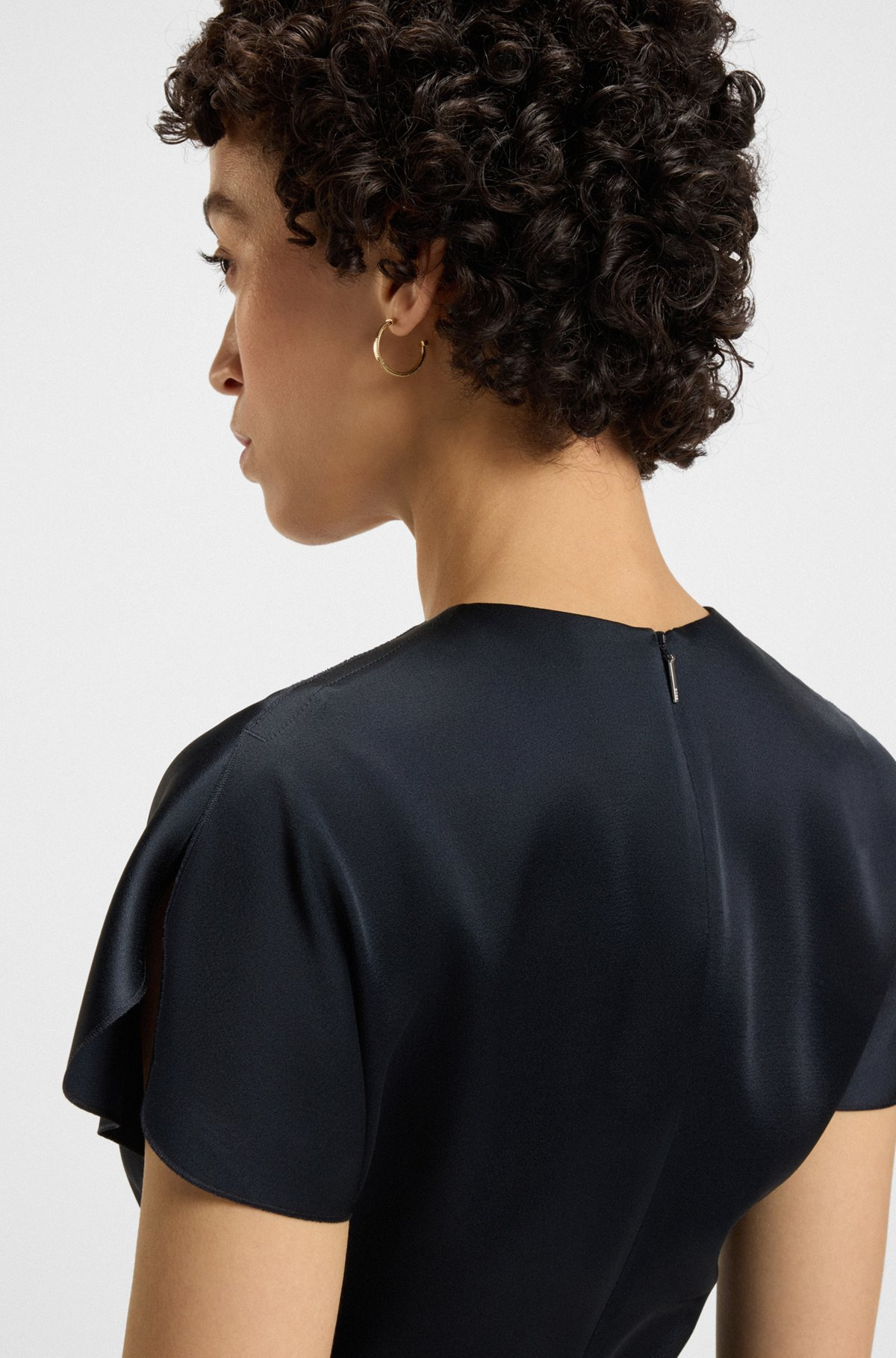 V-NECK DRESS WITH GATHERED WAISTBAND - 6