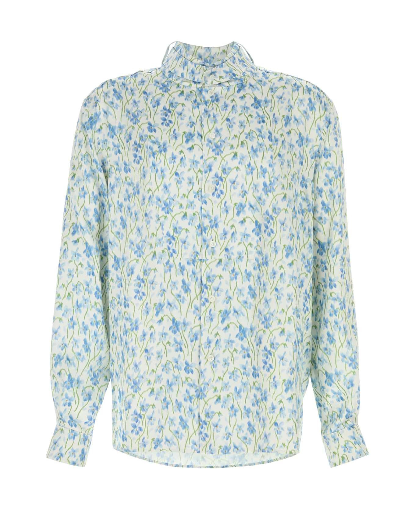 Printed Satin Shirt - 1