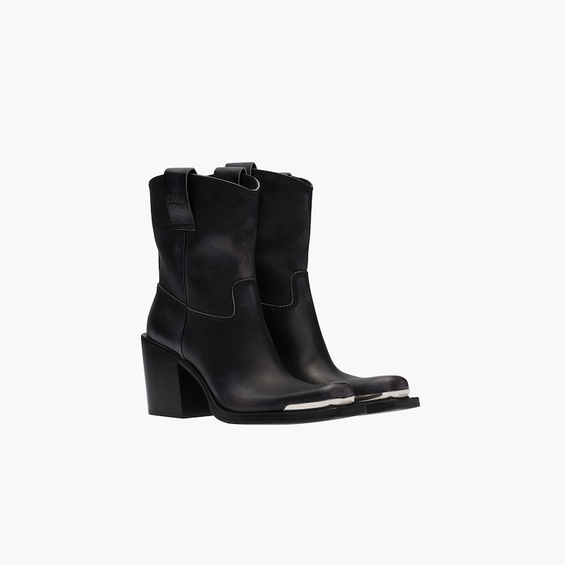 Miu Miu Leather booties outlook