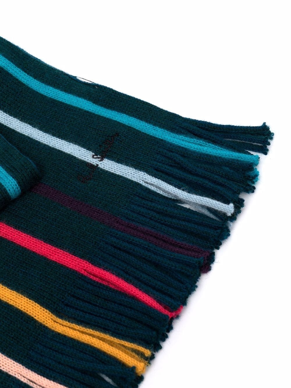 bright stripe print wool scarf - 3