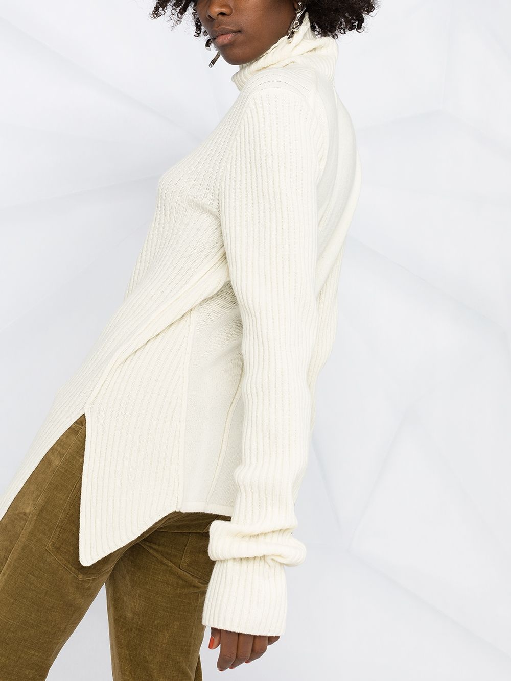 ribbed-knit virgin wool jumper - 3