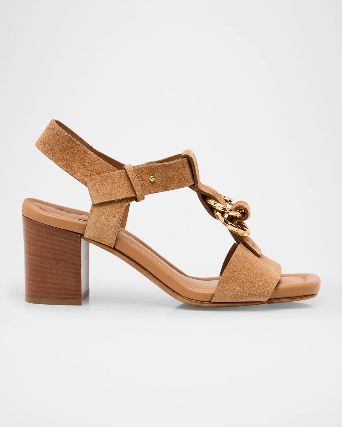 Milla Suede Ring T-Strap Block-Heel Sandals - 1
