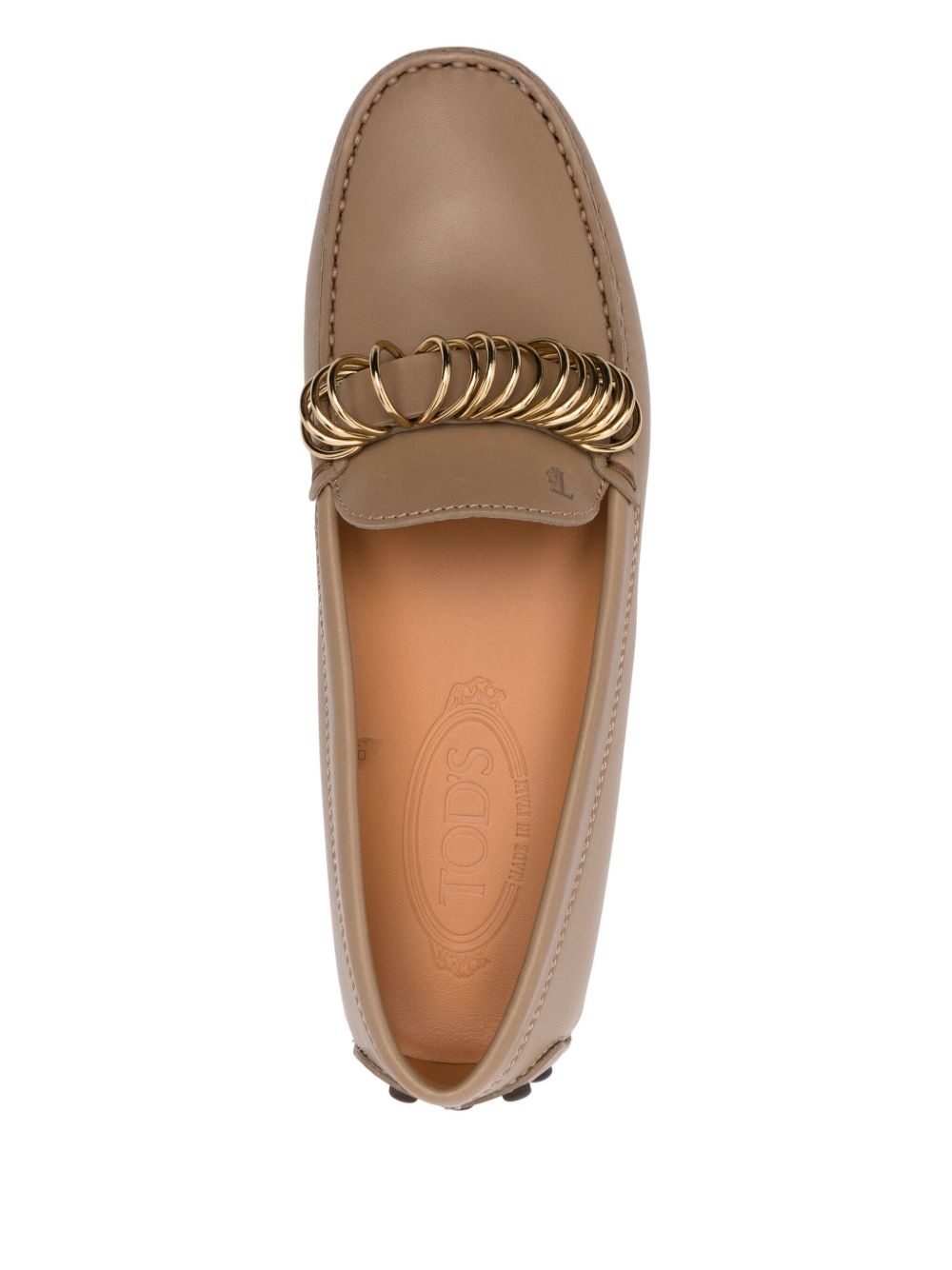 ring-hardware leather loafers - 4