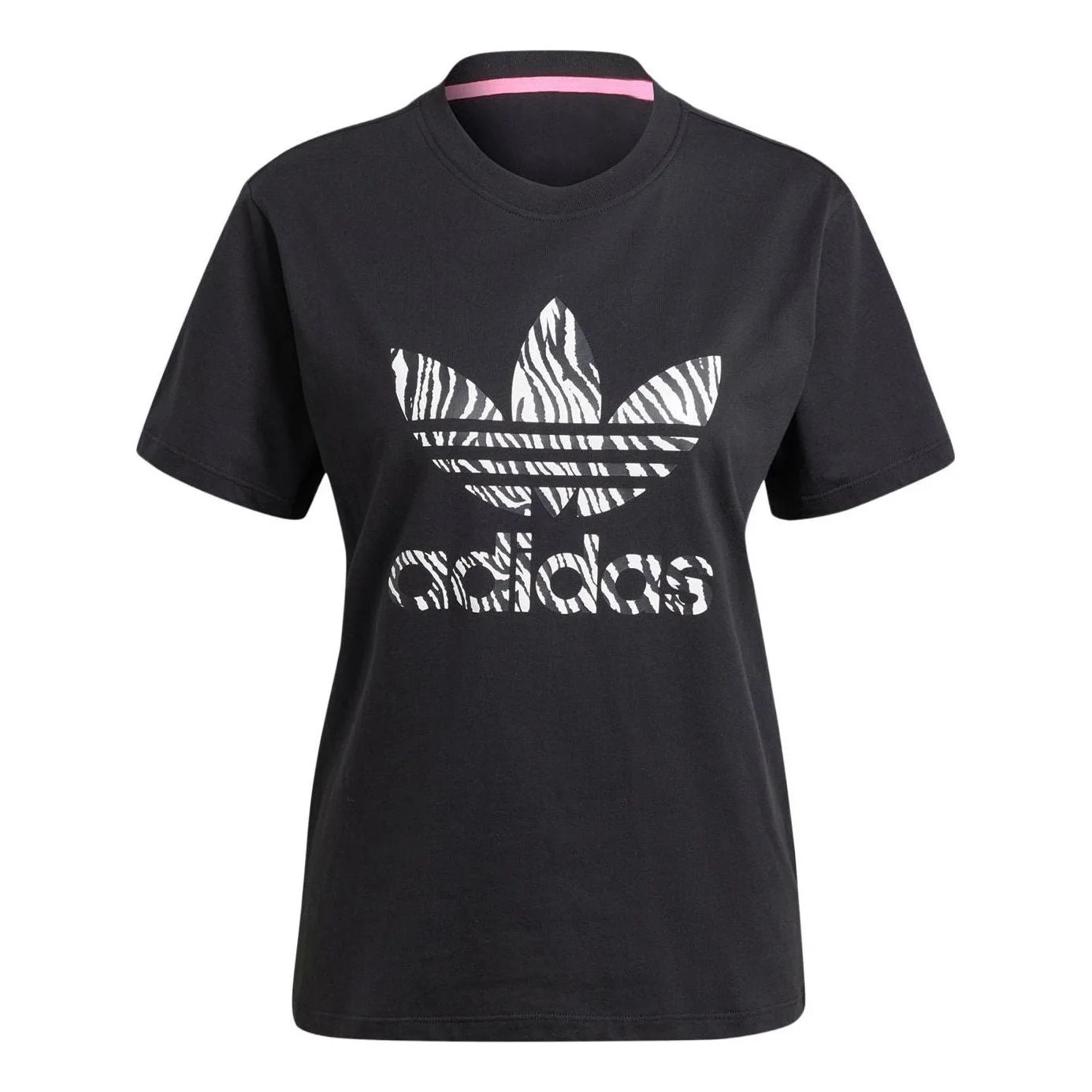 (WMNS) adidas originals Zebra Animal Print Infill T-Shirt 'Black' II0911 - 1