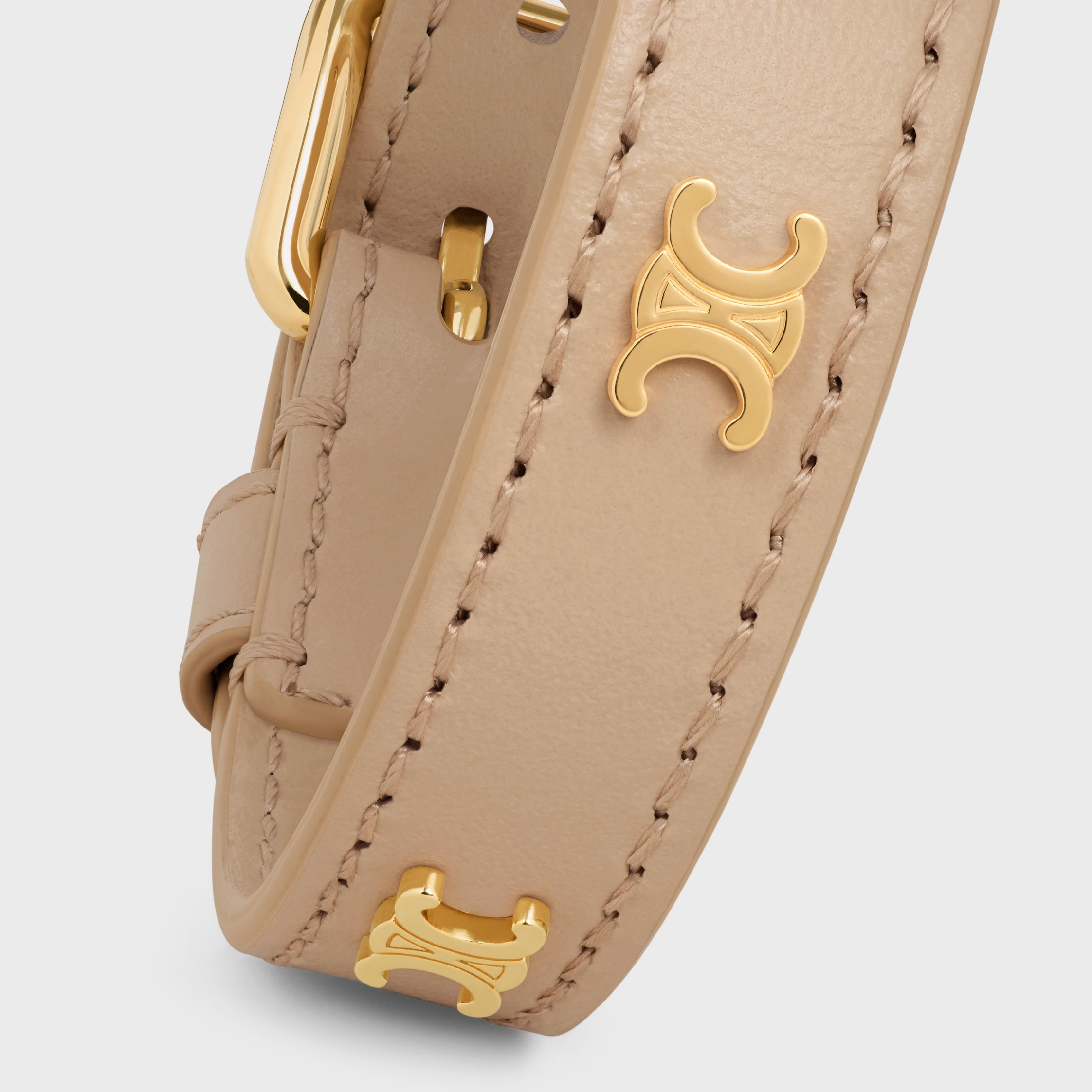 Les Cuirs Celine Multi Leather Bracelet in Calfskin and Steel - 4