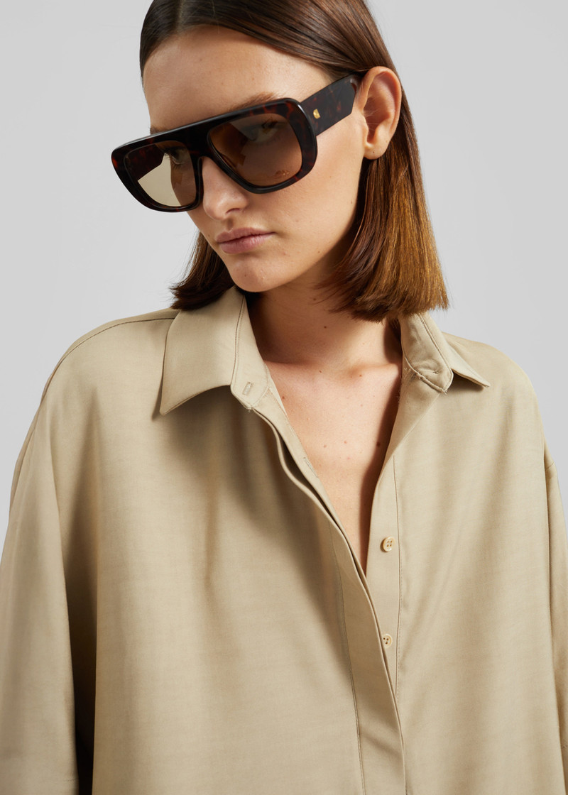 Eda Fluid Polo Shirt - Beige 4