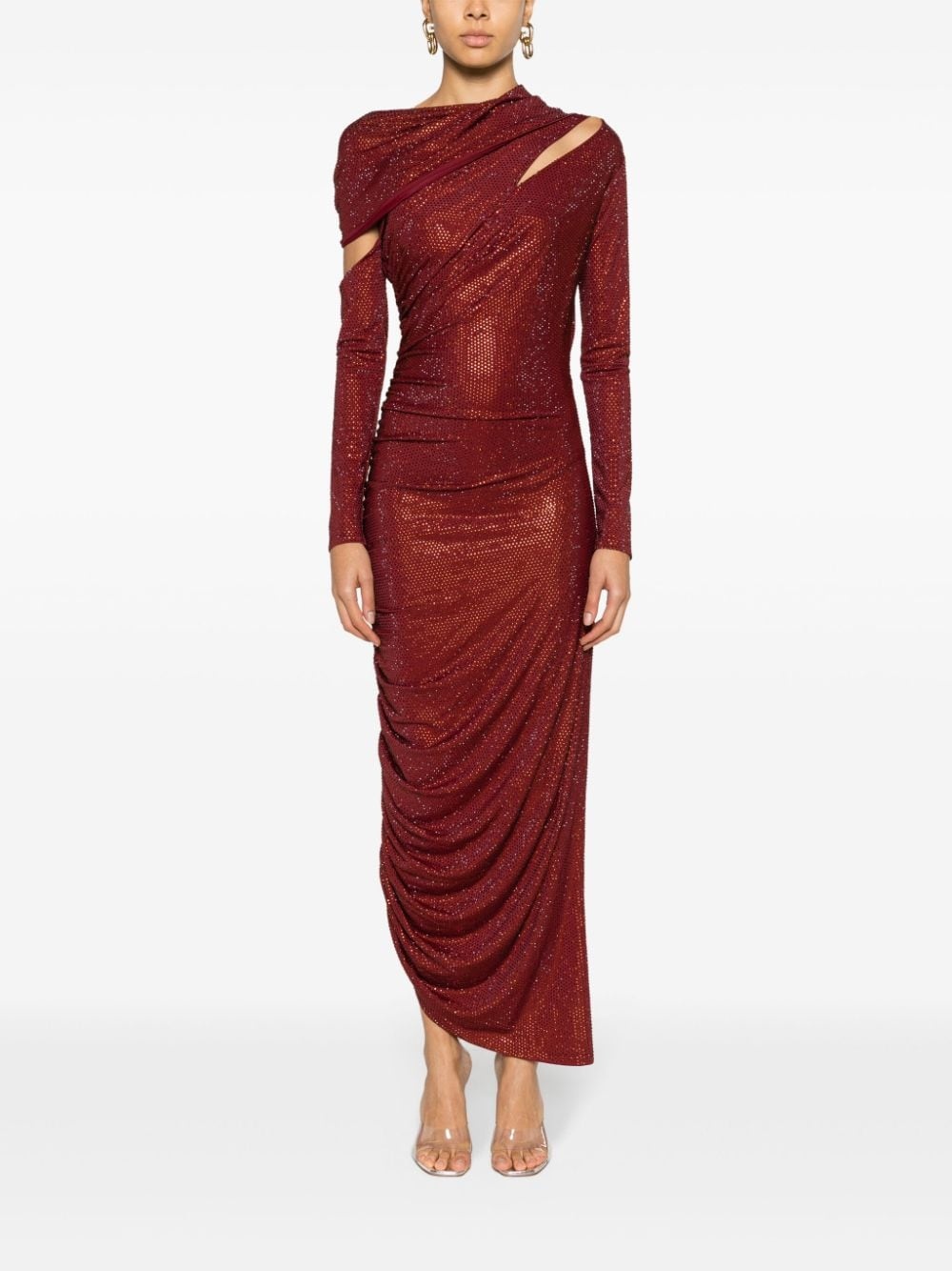 Kumasi rhinestone-embellished asymmetric gown - 2