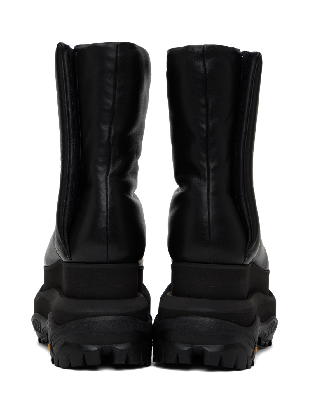 Black Padded Wedge Boots - 2