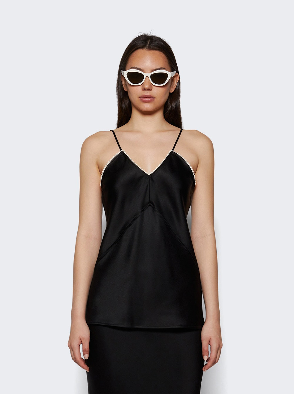 Lace Detail Cami Top Black - 2