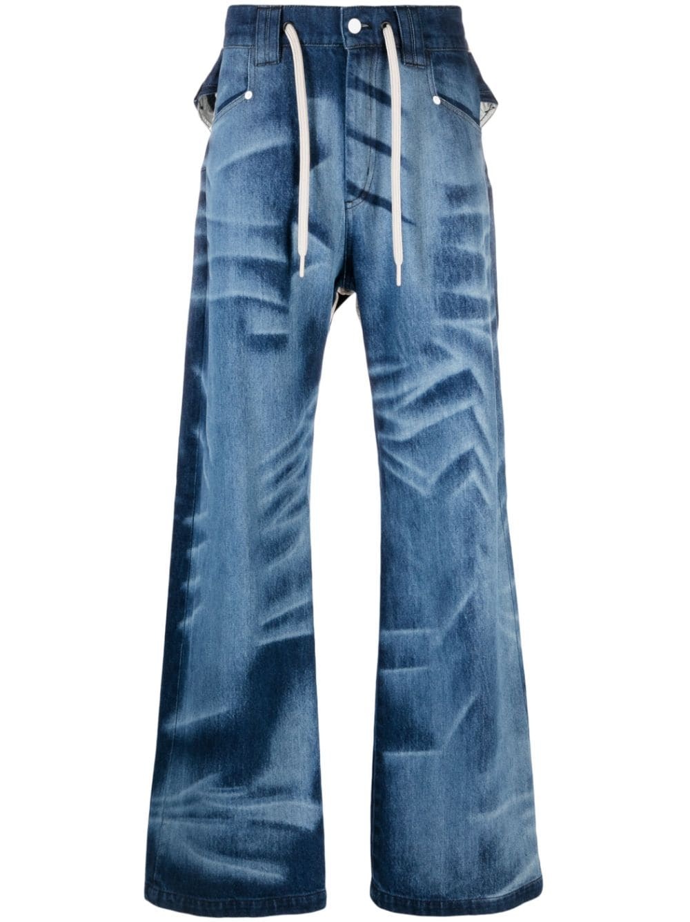 Del Corss acid-wash straight-leg jeans - 1