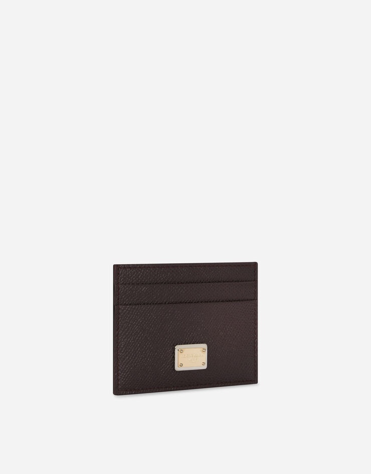 Calfskin card holder with branded plate - 3