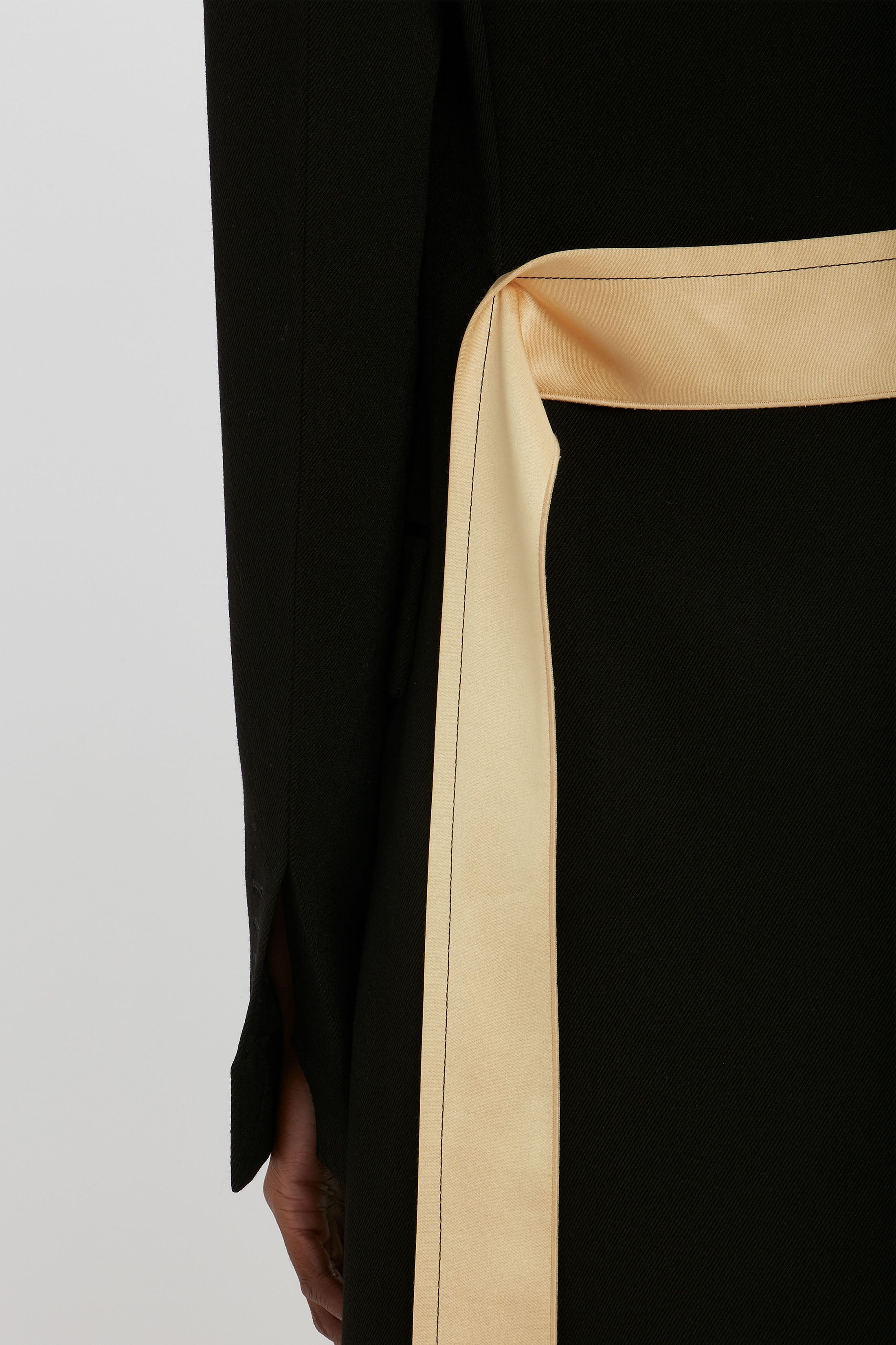 Cut Out Crombie Coat in Black - 5