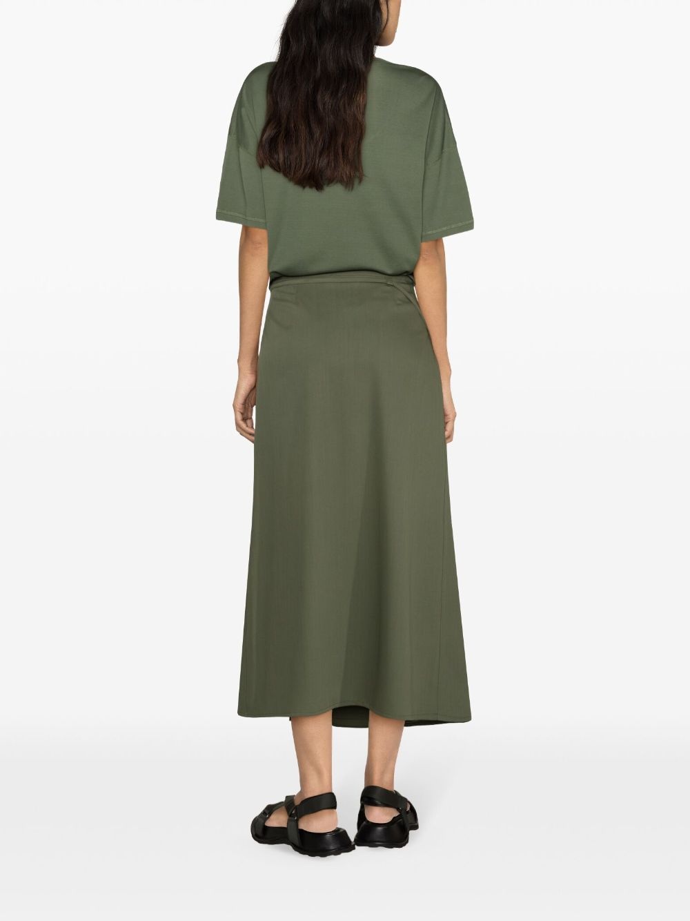 tied wrap midi skirt - 4