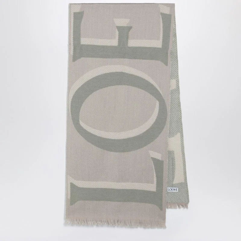 Loewe Beige Wool And Cashmere Scarf Women - 1