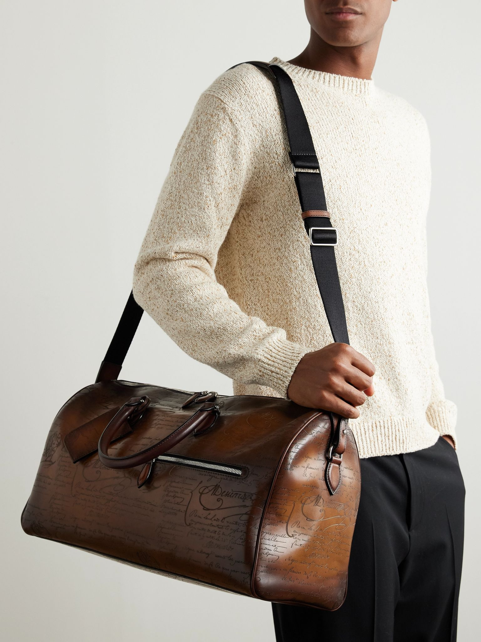 Jour Off Scritto Venezia Leather Weekend Bag Brown - 6