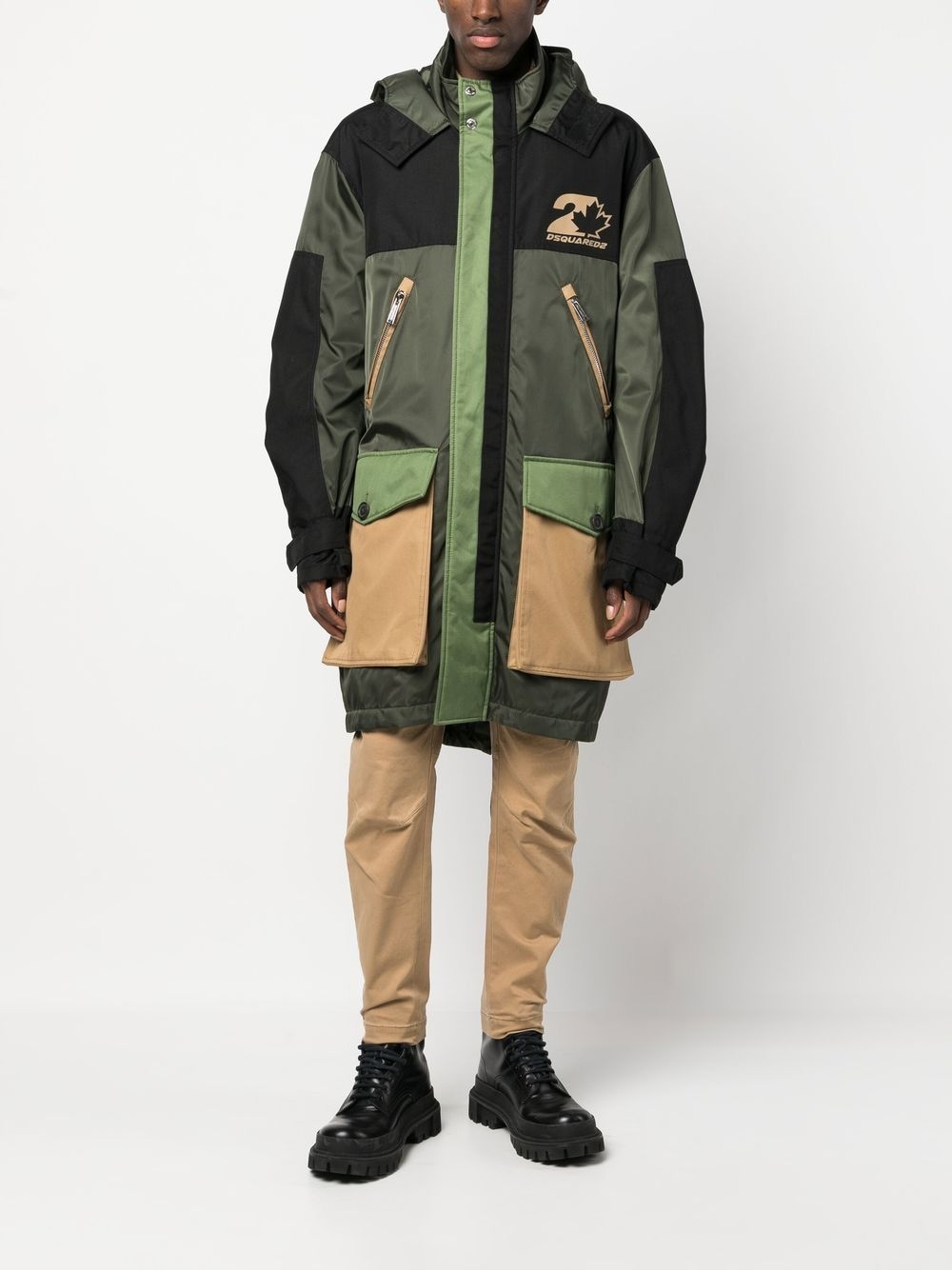 flap-pocket hooded parka - 2