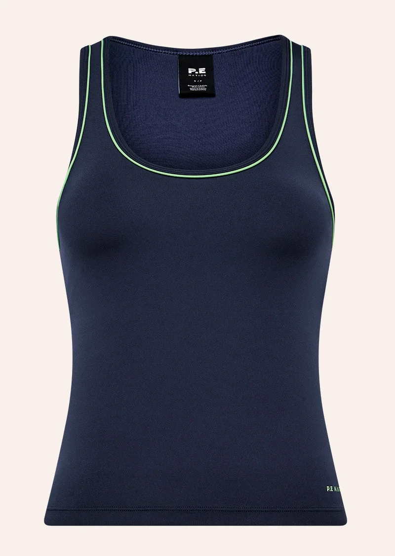 SPECTRUM SCOOP TANK IN DARK NAVY & KIWI GREEN - 1
