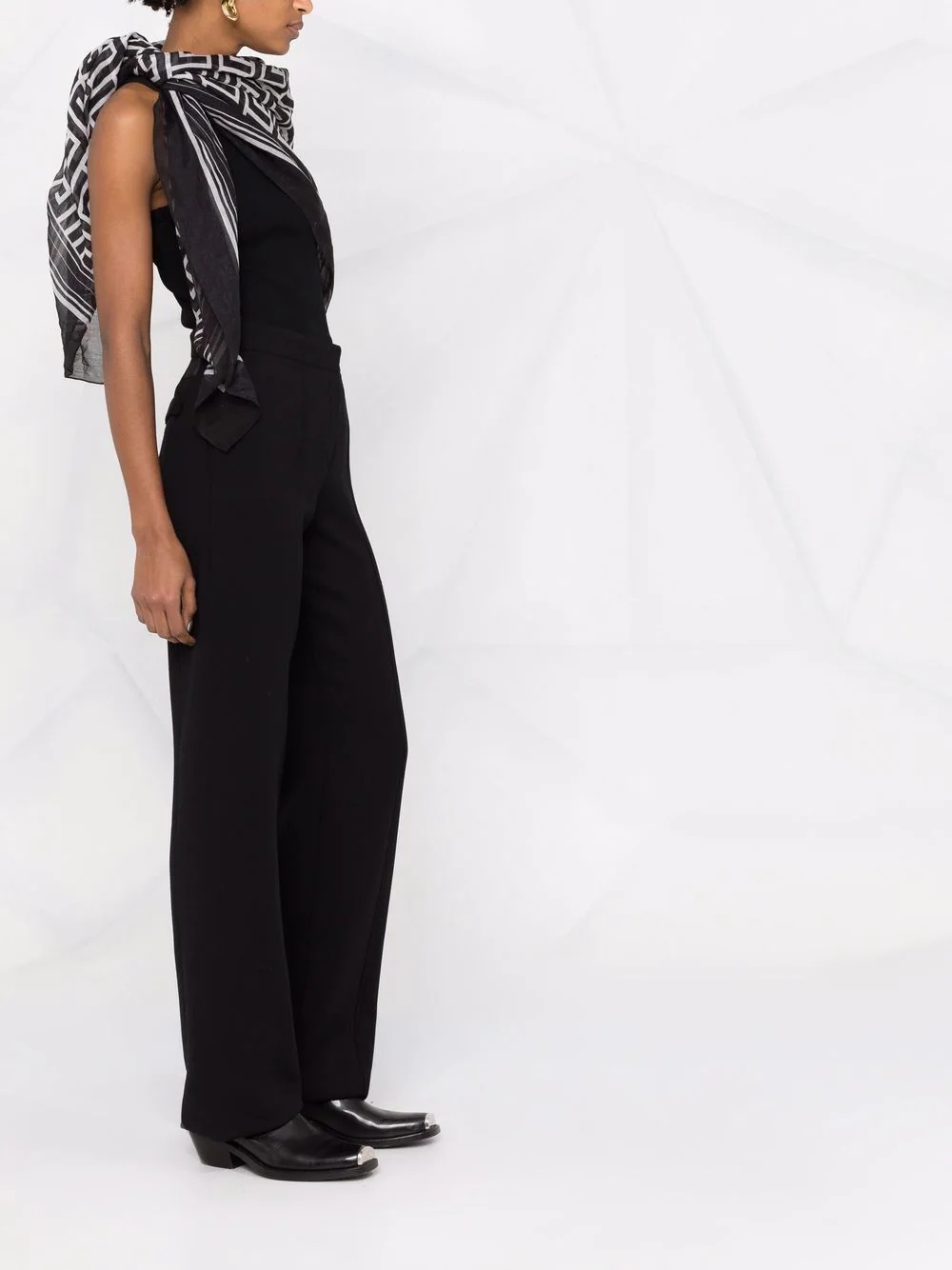 high-waisted wool blend trousers - 4