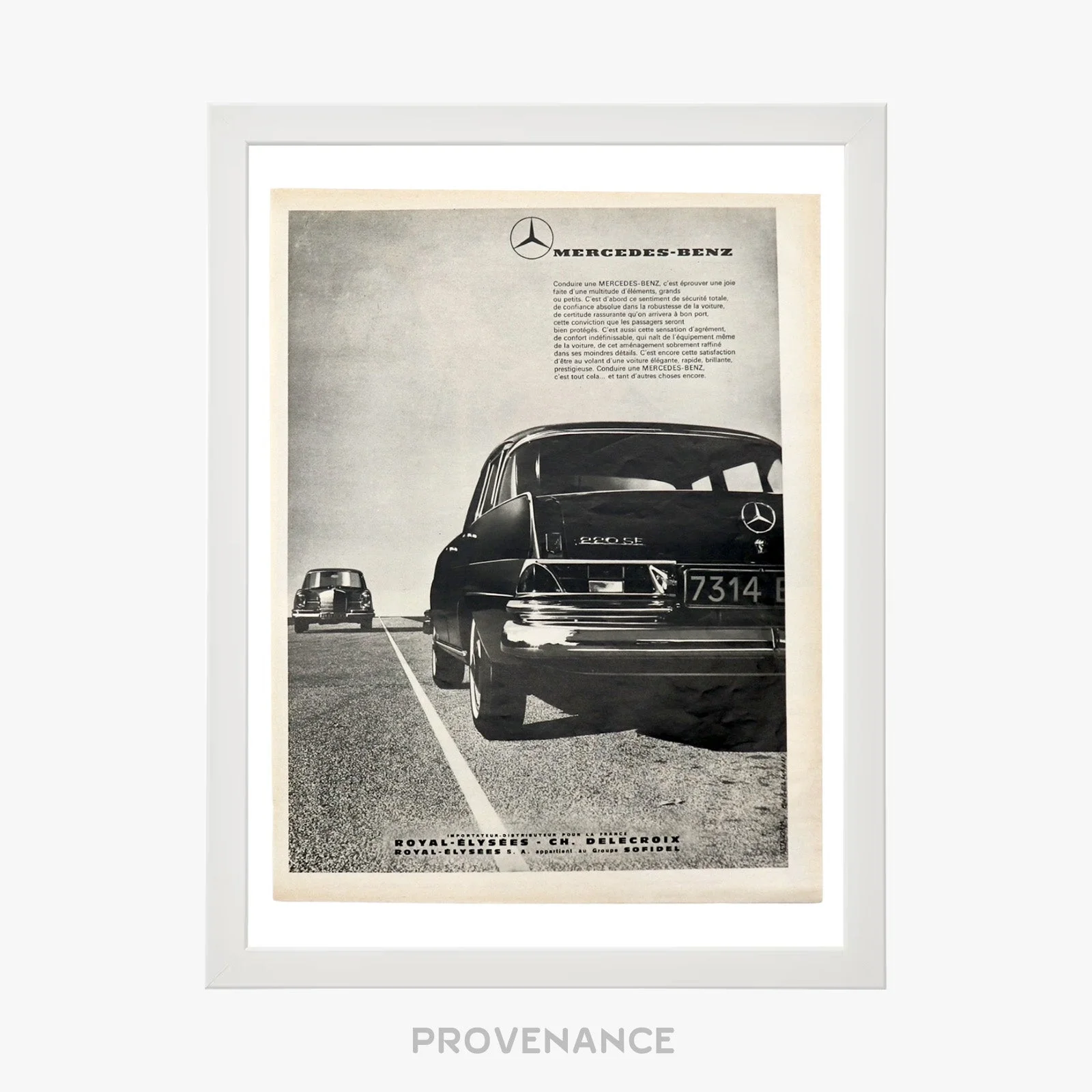 Mercedes-Benz Antique Vintage Newsprint Ad - 220 SE Car - 1