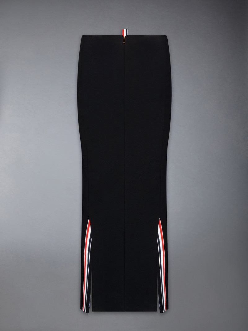 Solid Wool Crepe Low Rise Maxi Hobble Skirt 8