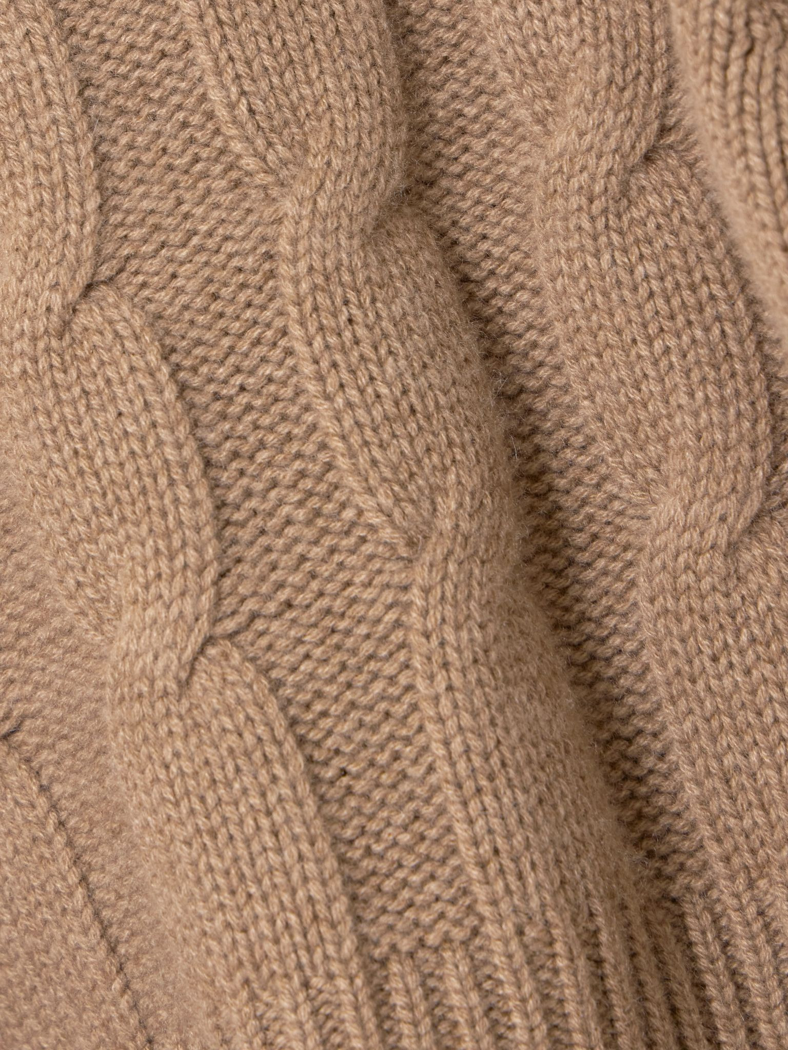 Murano cropped cable-knit organic cashmere turtleneck sweater Camel - 4