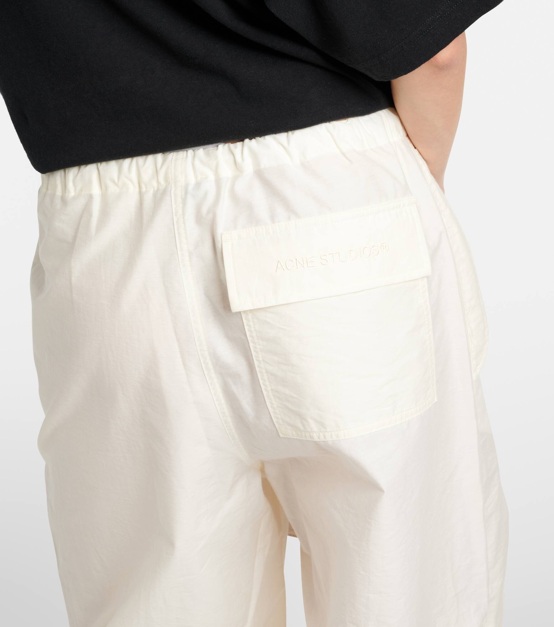 Mid-rise cotton-blend wide-leg pants - 6