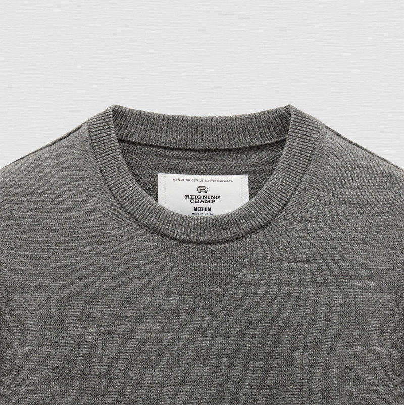 Reigning Champ Cotton Slub Laurel Crewneck Heather Carbon outlook