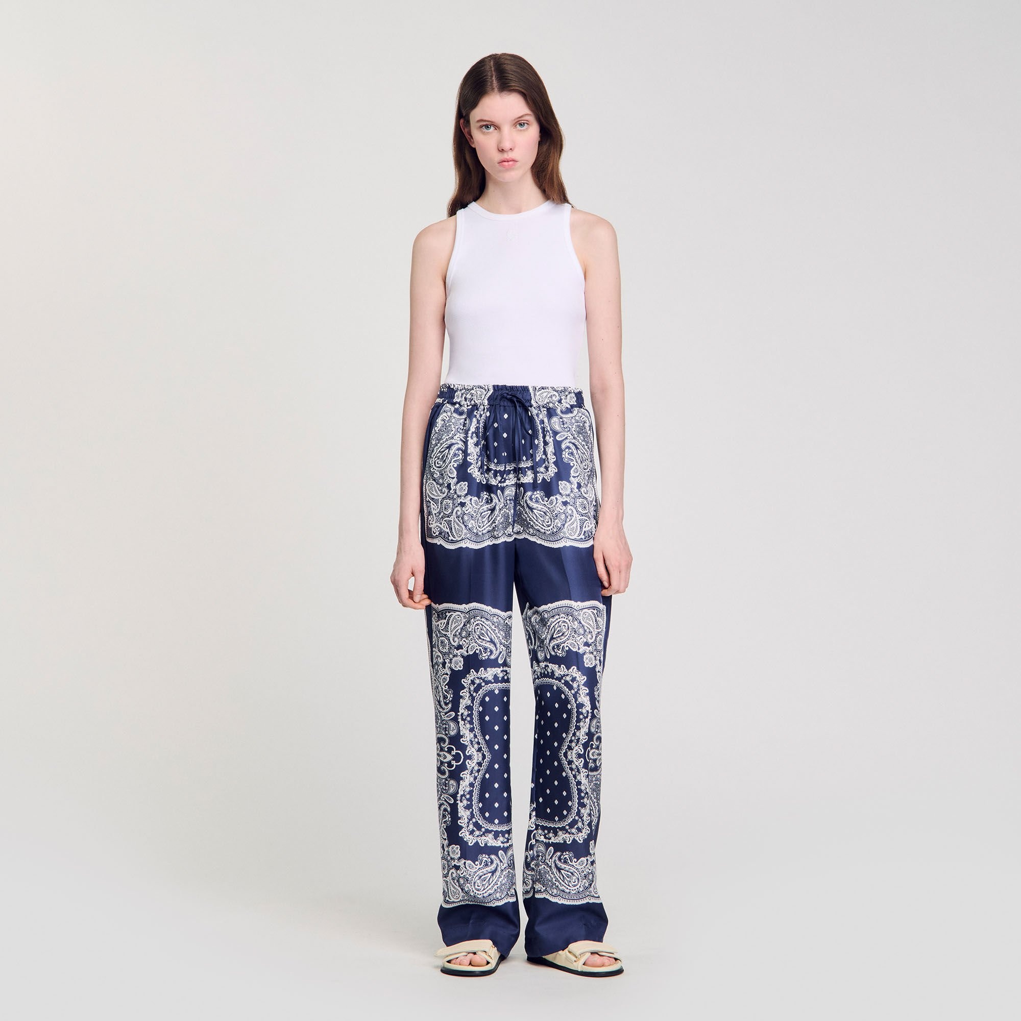 BANDANA-PRINT FLOWY TROUSERS - 2