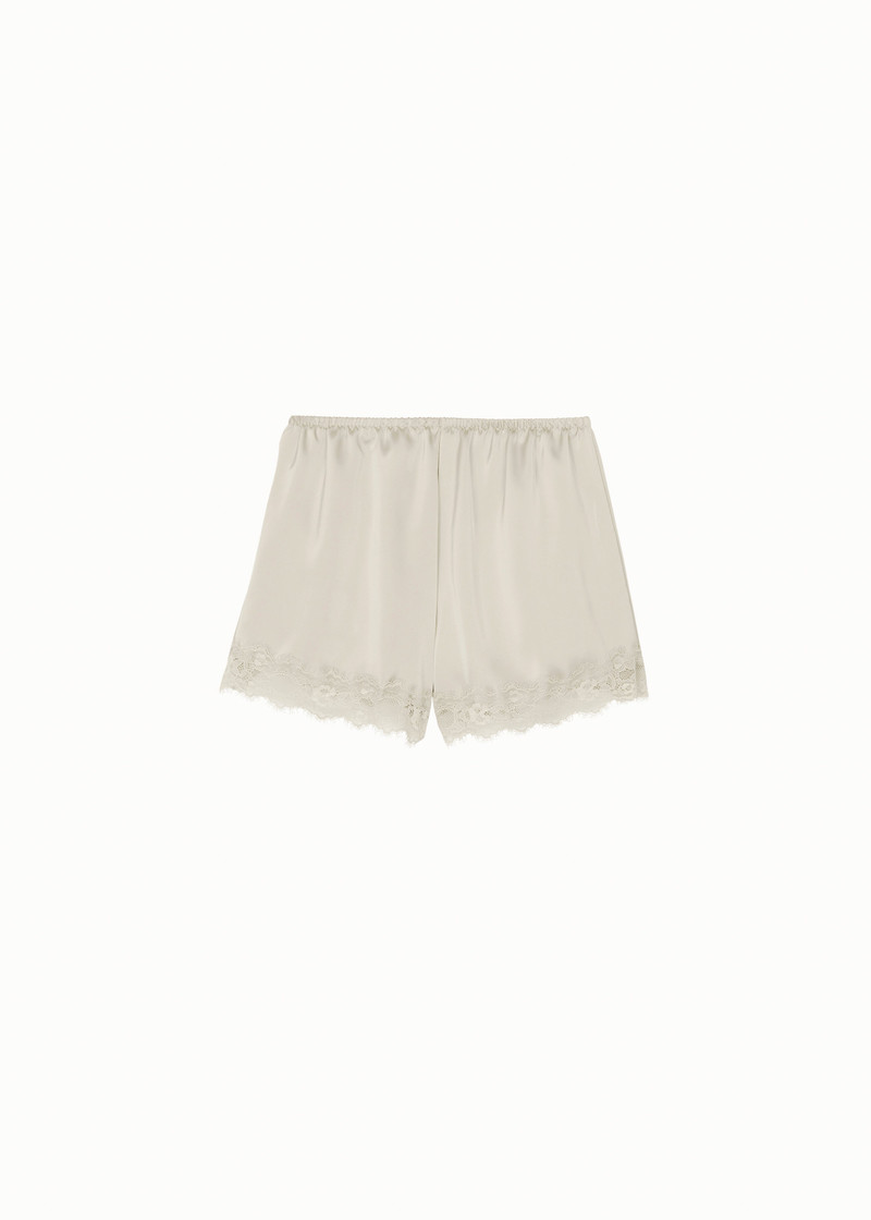 Varnell Satin Lace Shorts - Beige 1