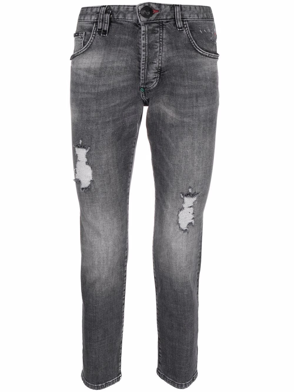 distressed skinny jeans - 1