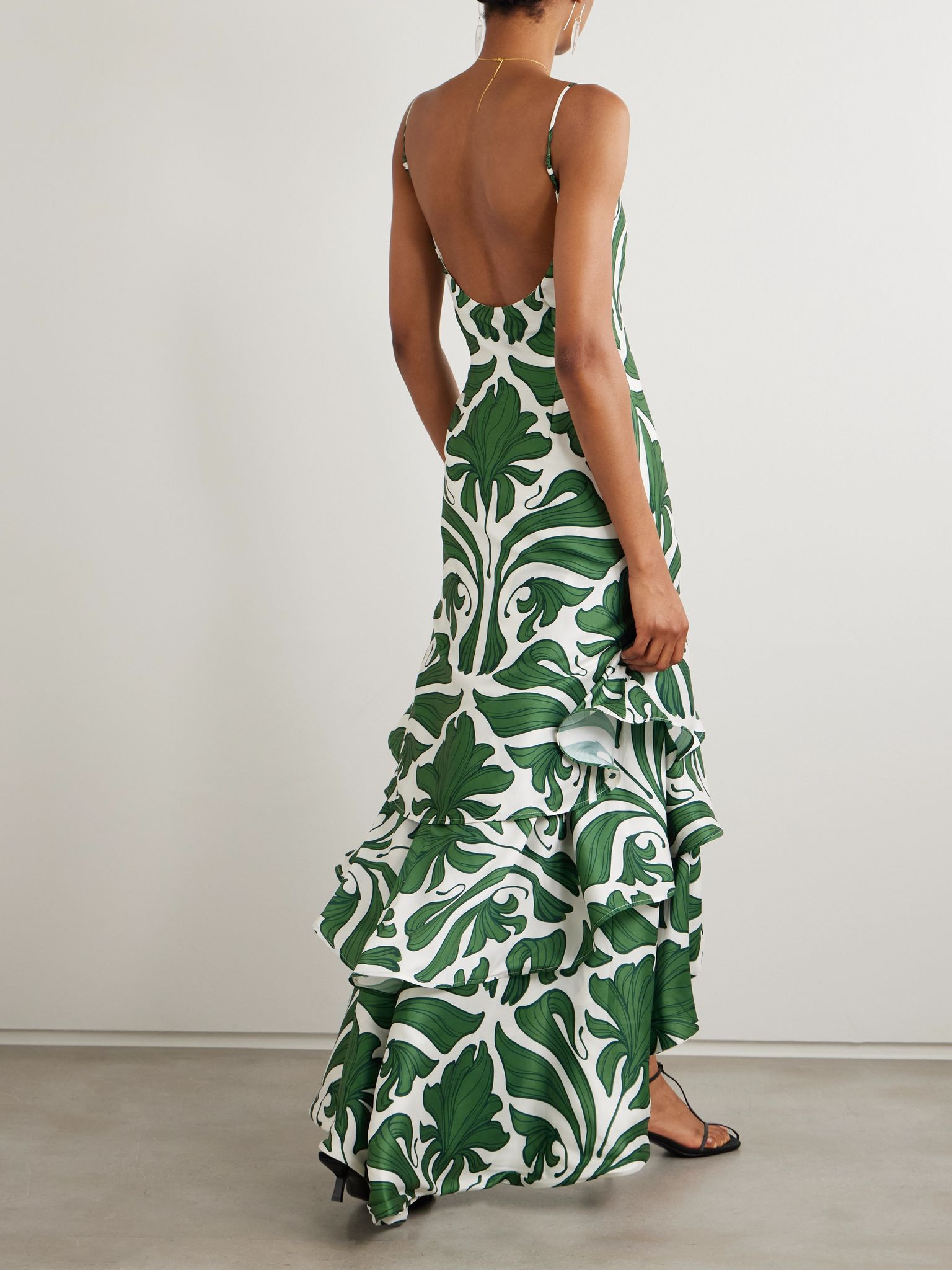 Arte Cubano tiered crepe maxi dress Green - 3
