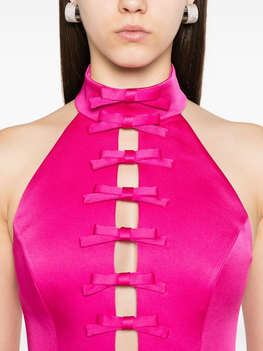 bow-detail halterneck dress - 5