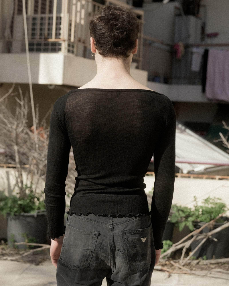 Disc Long Sleeve Tee - Wool Rib 3