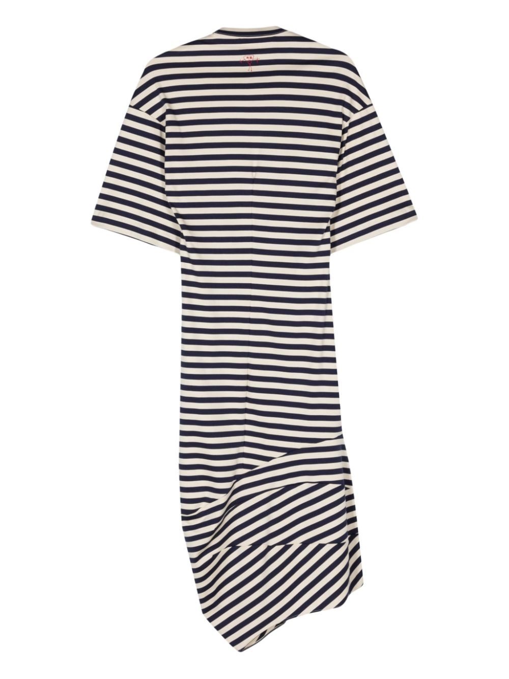 asymmetric striped T-shirt dress - 2