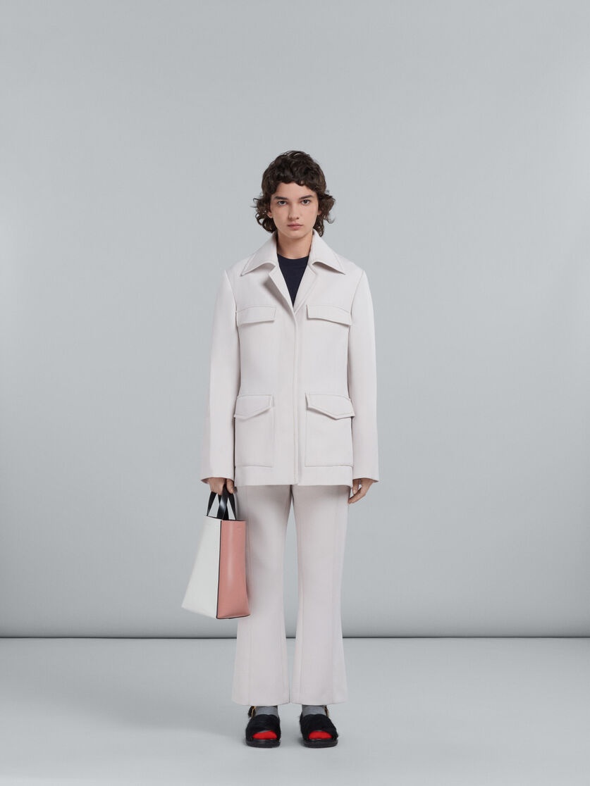 MUSEO SOFT SMALL BAG IN WHITE AND PINK LEATHER - 2