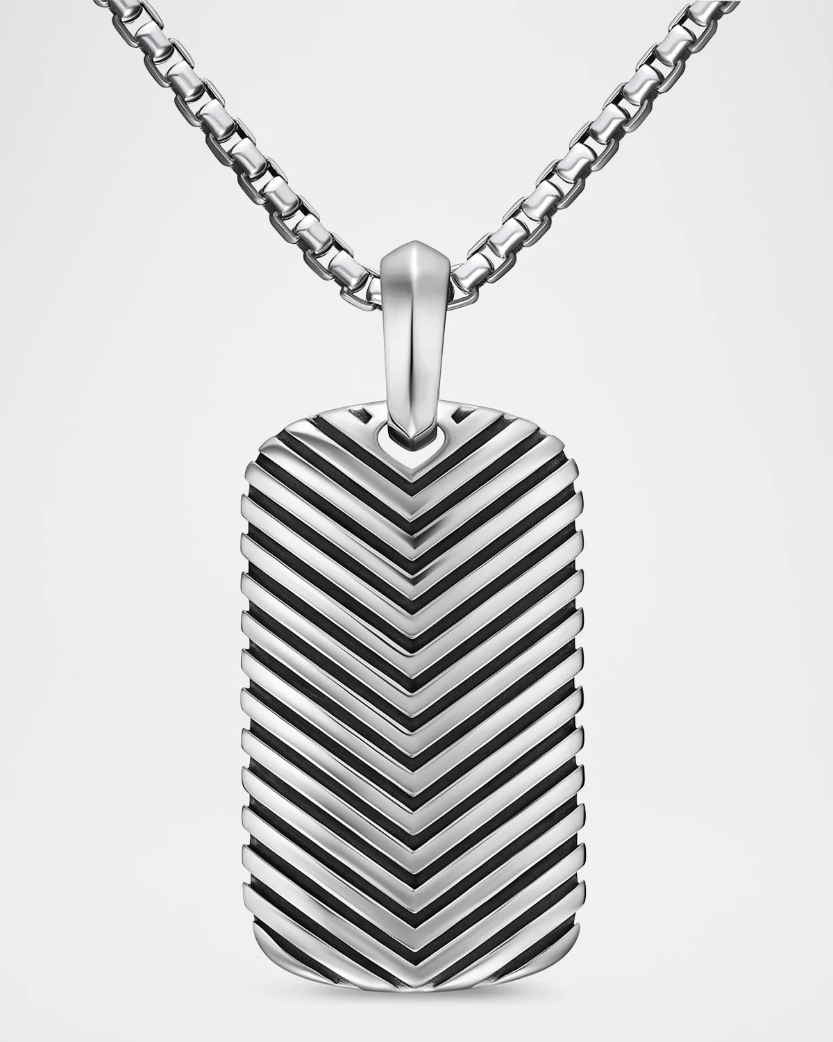 Men's Chevron Tag Enhancer in Silver, 34mm - 1