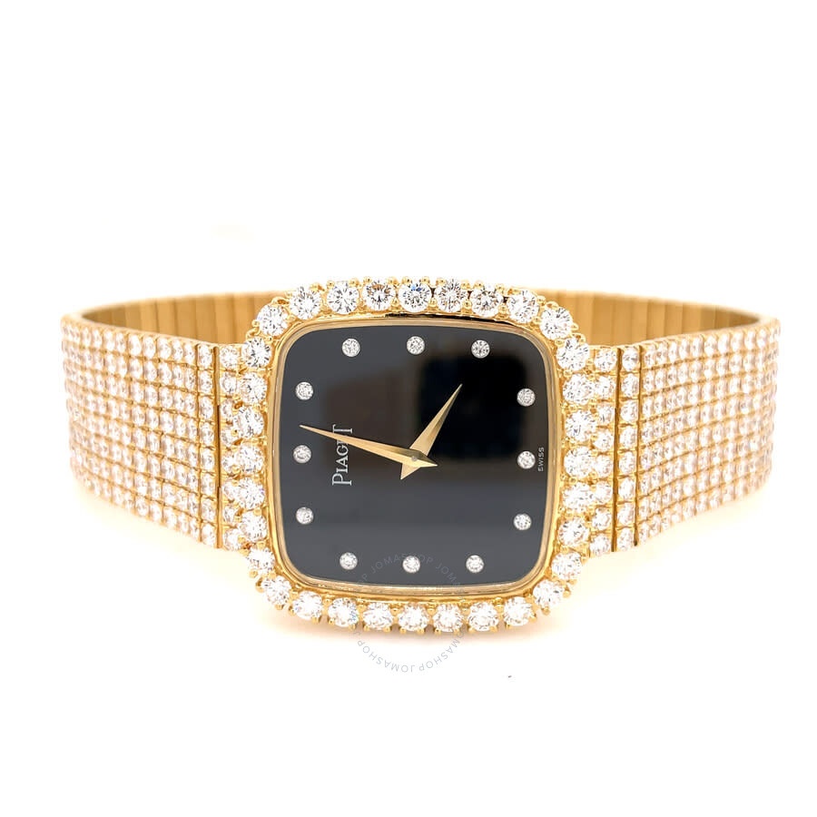 Pre-owned Piaget Vintage Quartz Diamond Black Dial Ladies Watch 463093 - 5
