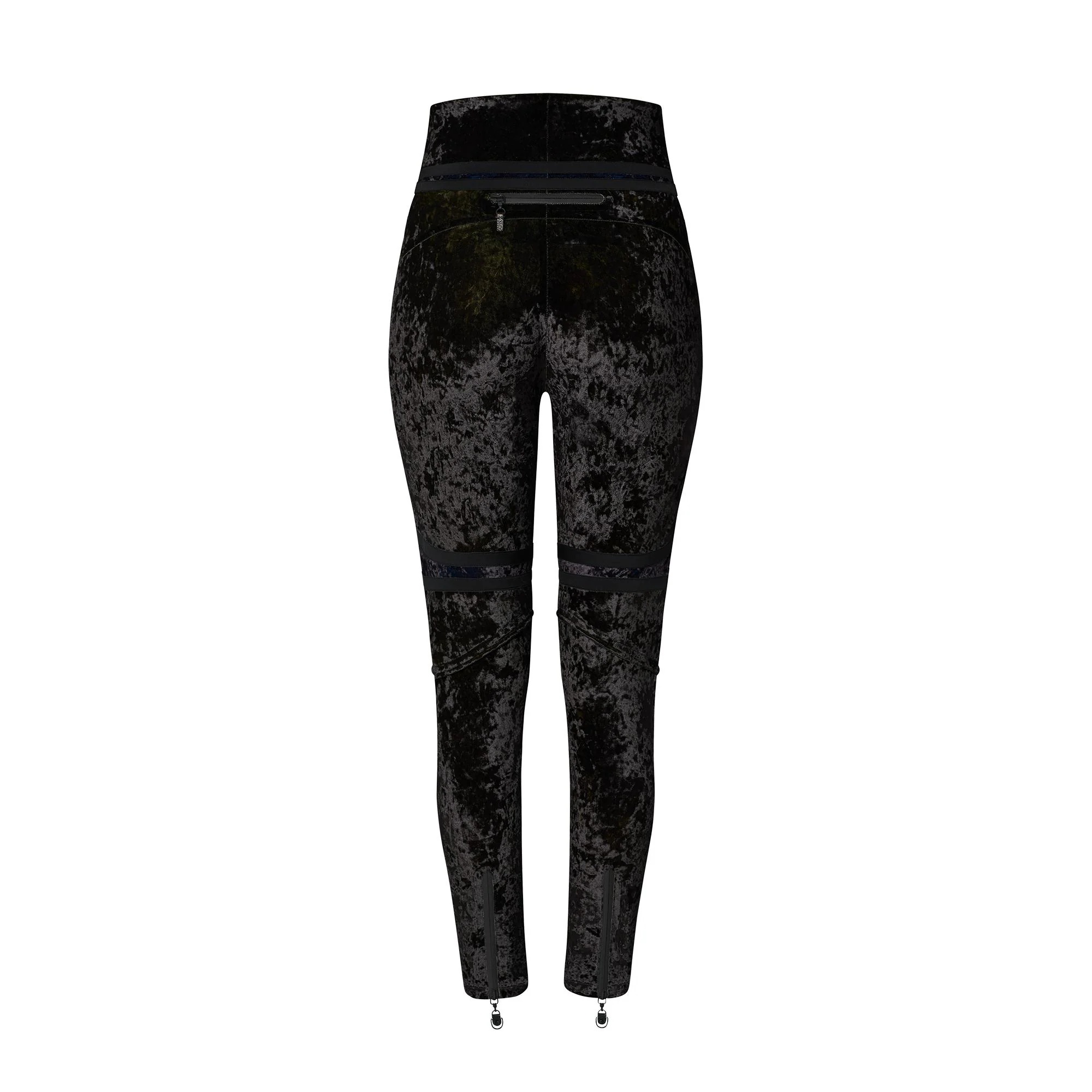 Crushed Velvet Biker Leggings - 2