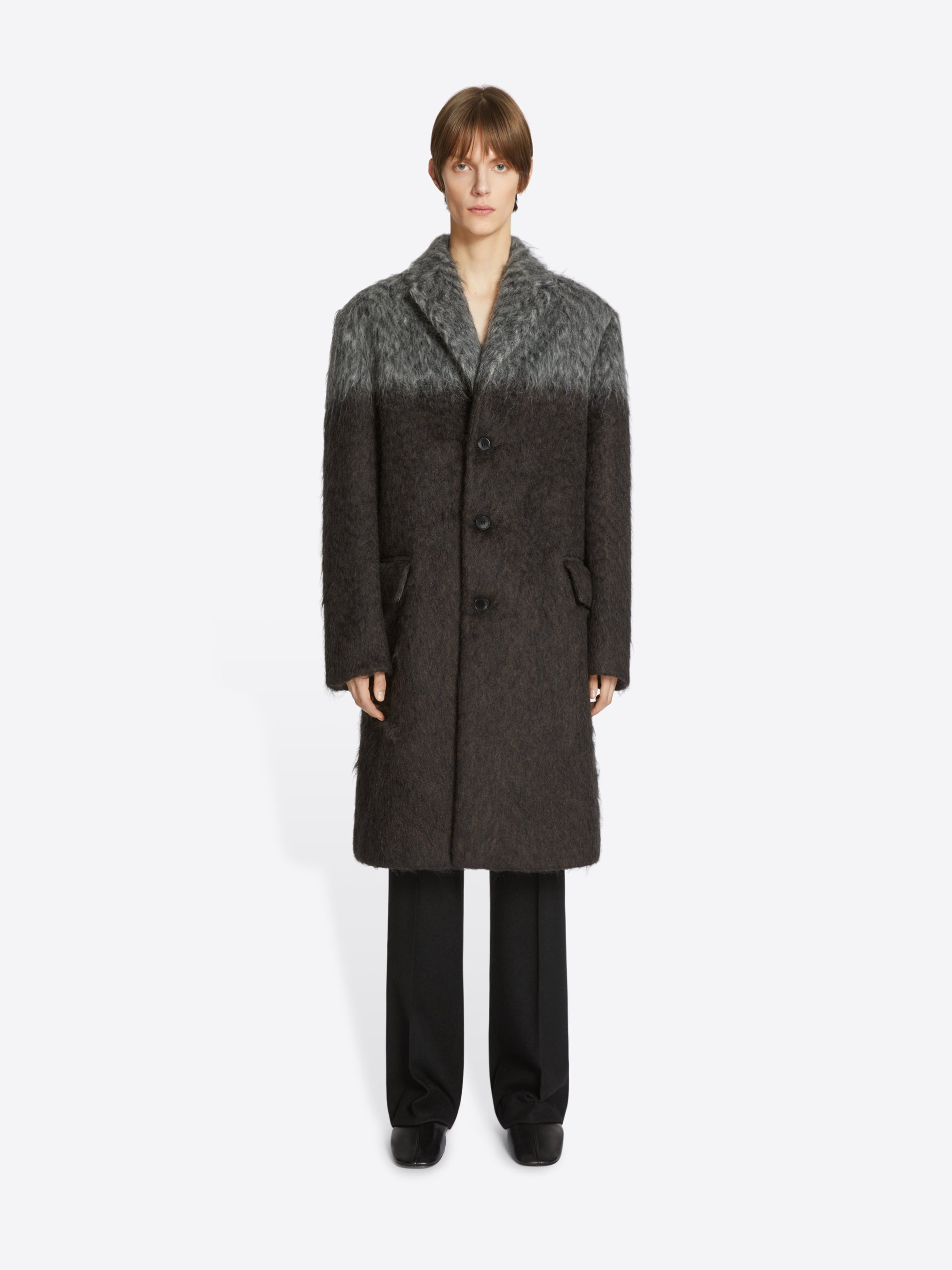 BICOLOR MOHAIR COAT - 2