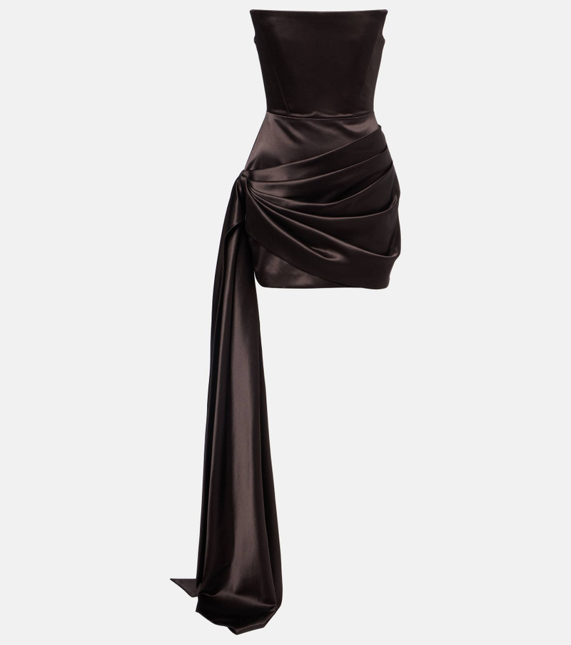 Draped satin bustier dress 1