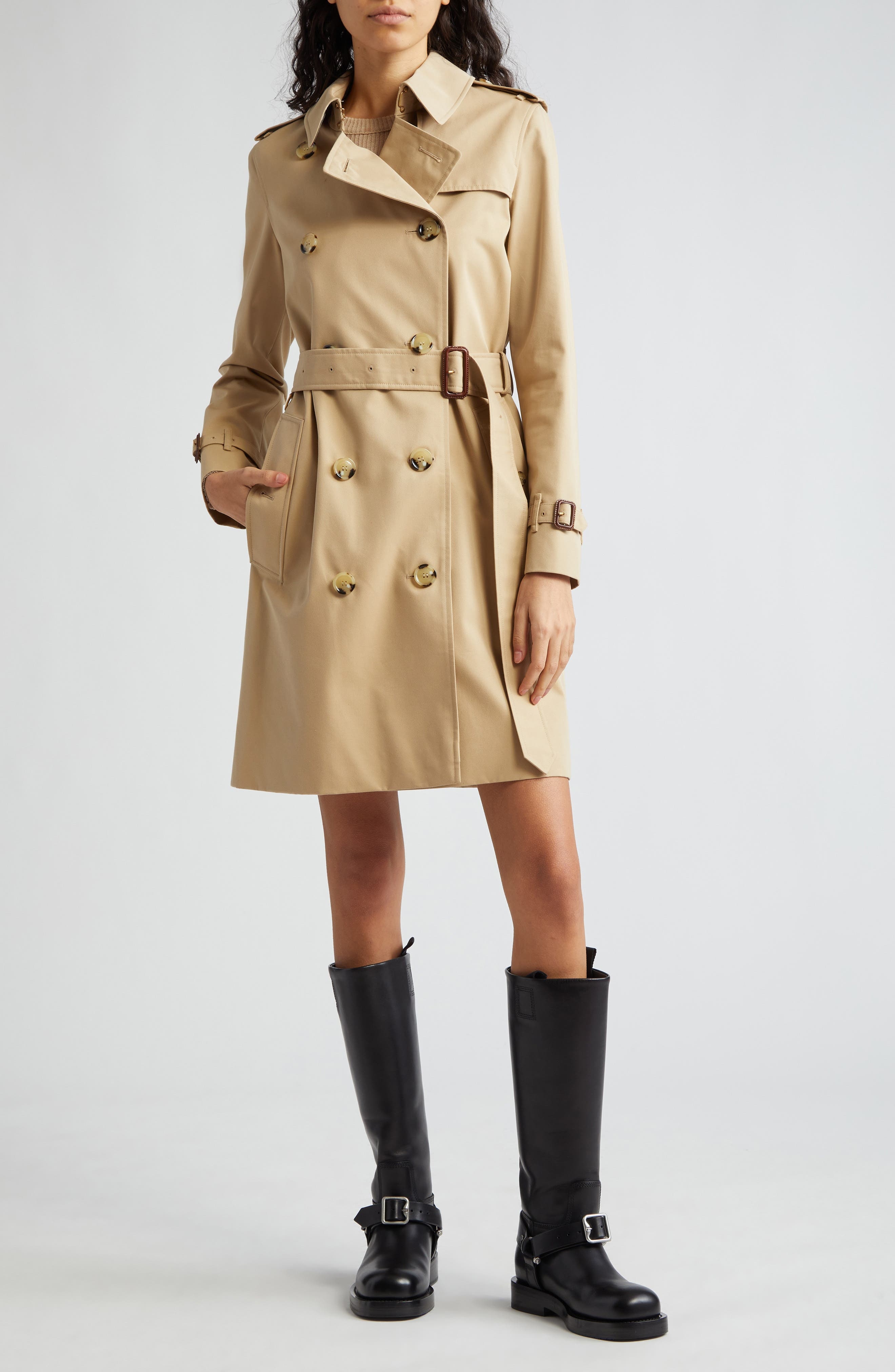 Kensington Water Resistant Gabardine Trench Coat - 1