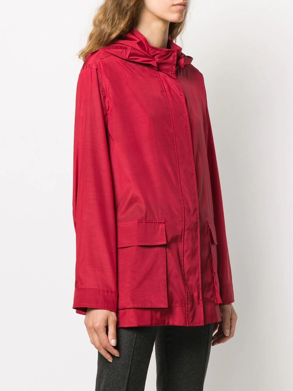 flap pockets parka coat - 3