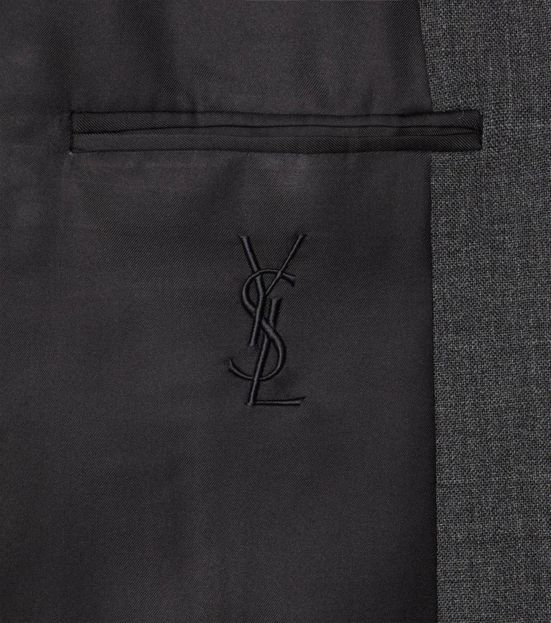 SAINT LAURENT Double-breasted wool blazer outlook