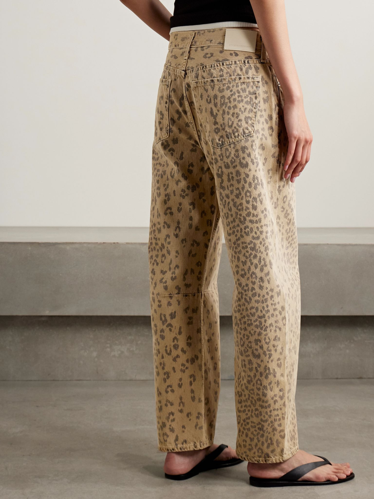 Miro leopard-print barrel-leg jeans Brown - 3