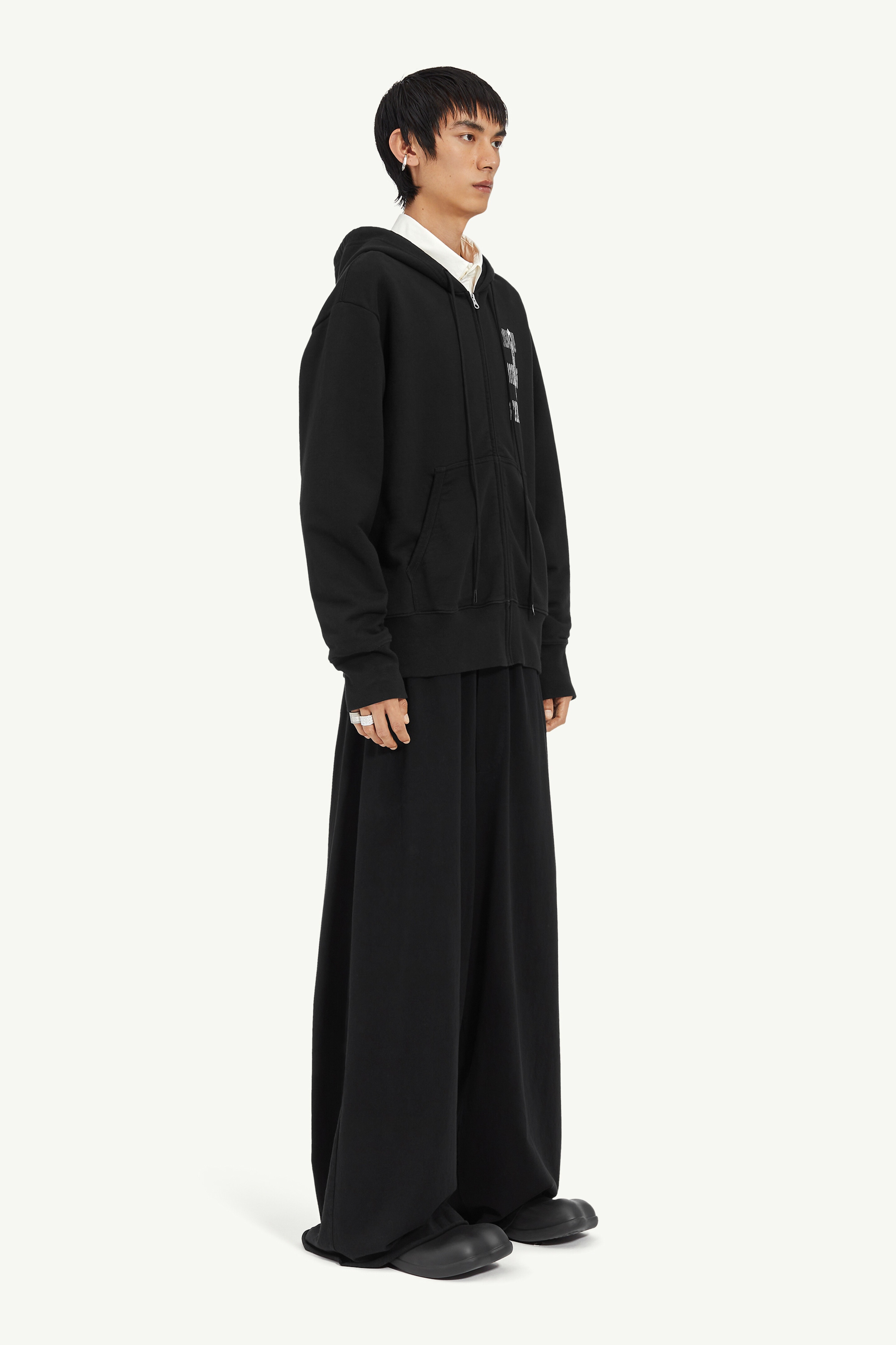 Unbrushed jersey hooded sweatshirt - 3