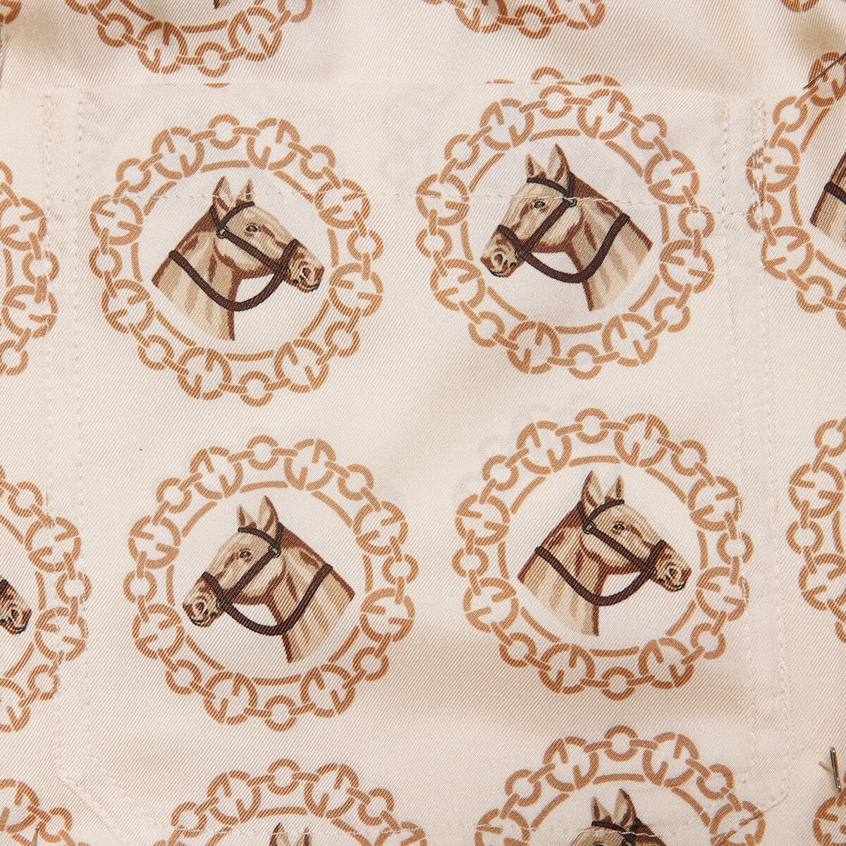 Equestrian print silk twill shorts - 4